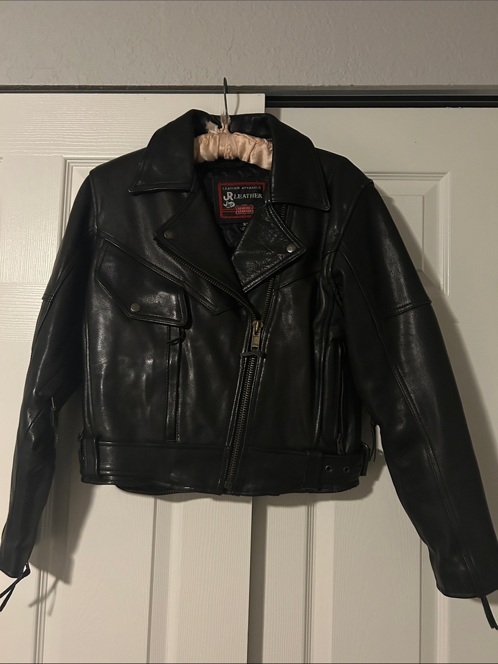 EUC! Biker Jacket 100% full-grain LEATHER  JR APPARELS Adult XS HEAVY! AUTHENTIC